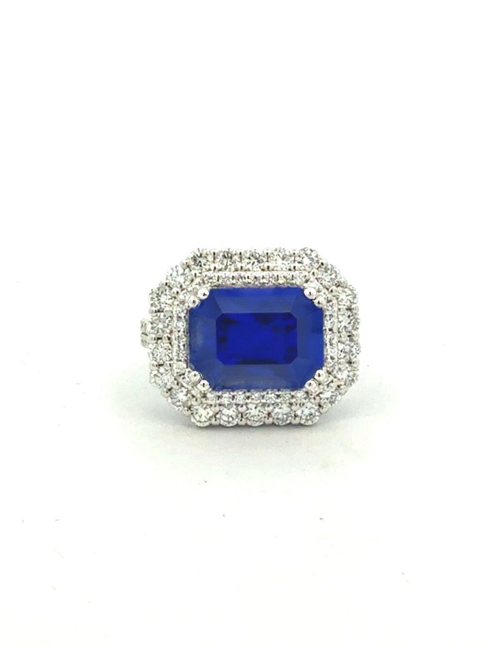 Natural Sapphire Diamond Ring Size 6.5 14k Gold 8.35 TCW Certified